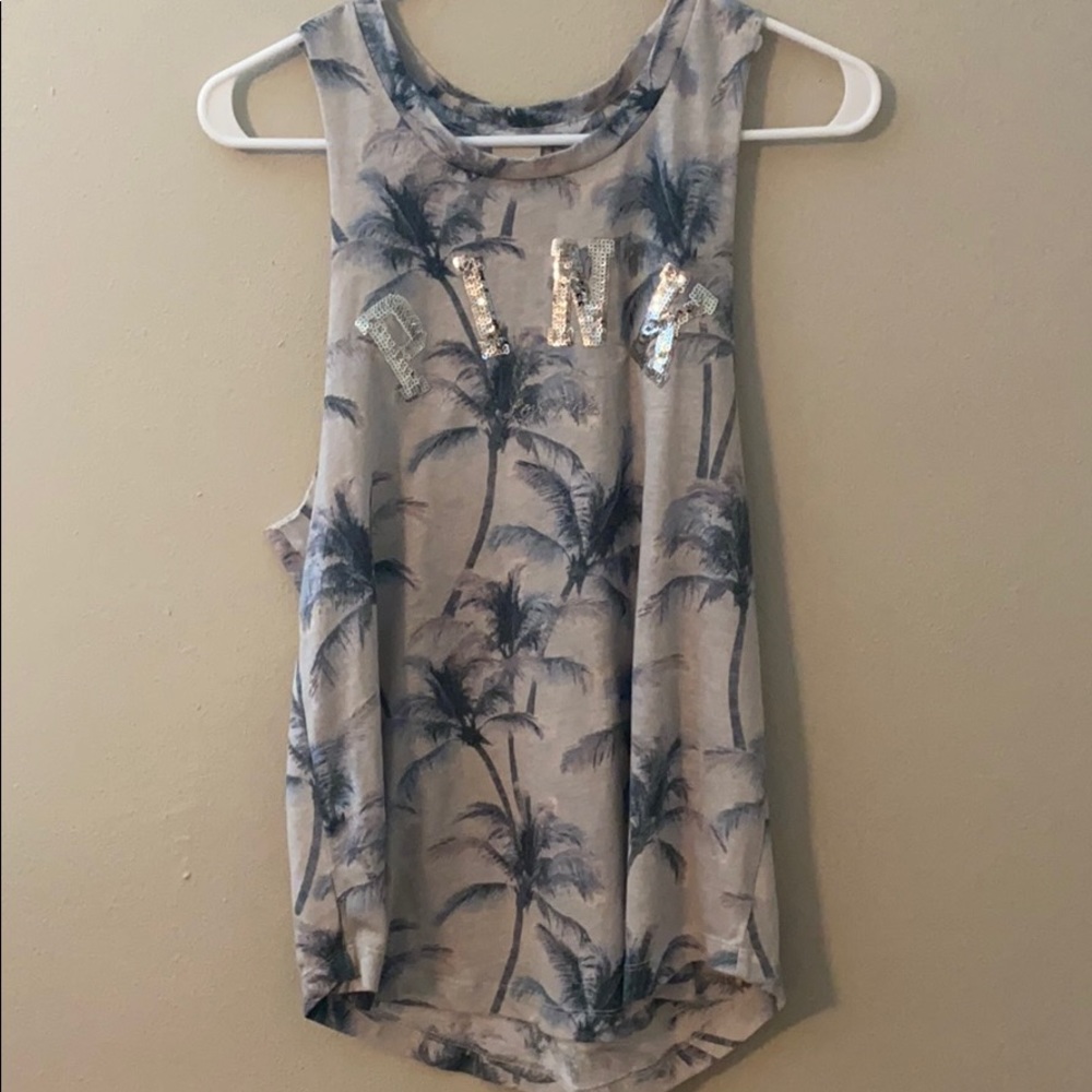 Victoria’s Secret PINK Palm Trees & Sparkles Tank